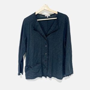 Habitat Clothes To Live In Stretch Knit Top Charcoal Botton Down Lagan Look Lg